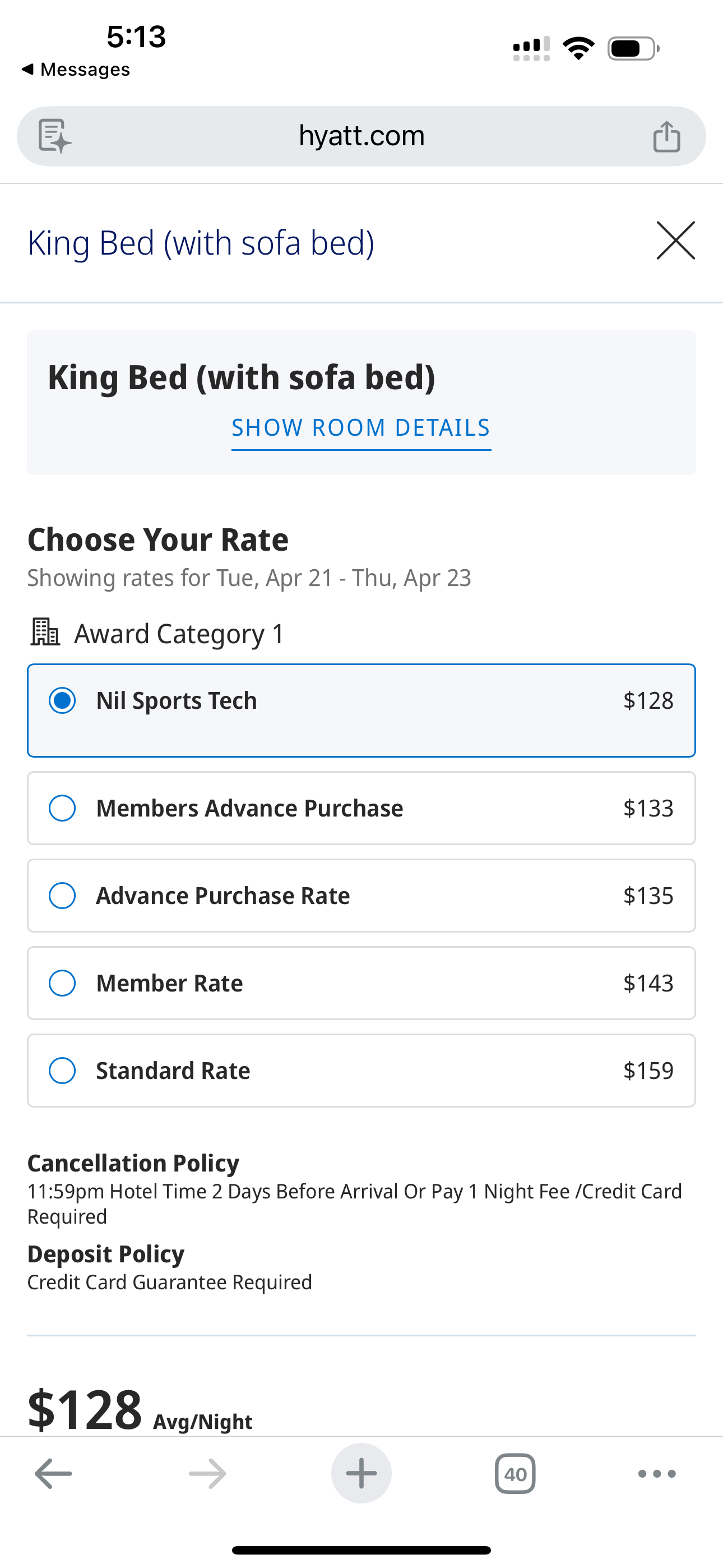 Hyatt Place Durham Southpoint Rate Comparison